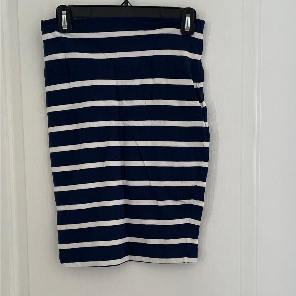 Charlotte Russe Navy and White Striped Pencil Skirt